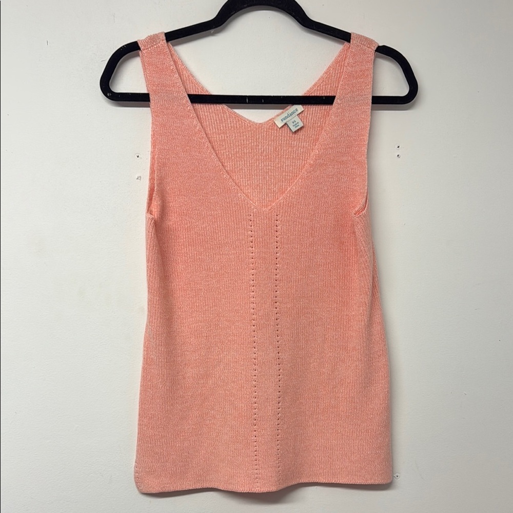 Sundance Pink Ribbed Fitted Tank Top